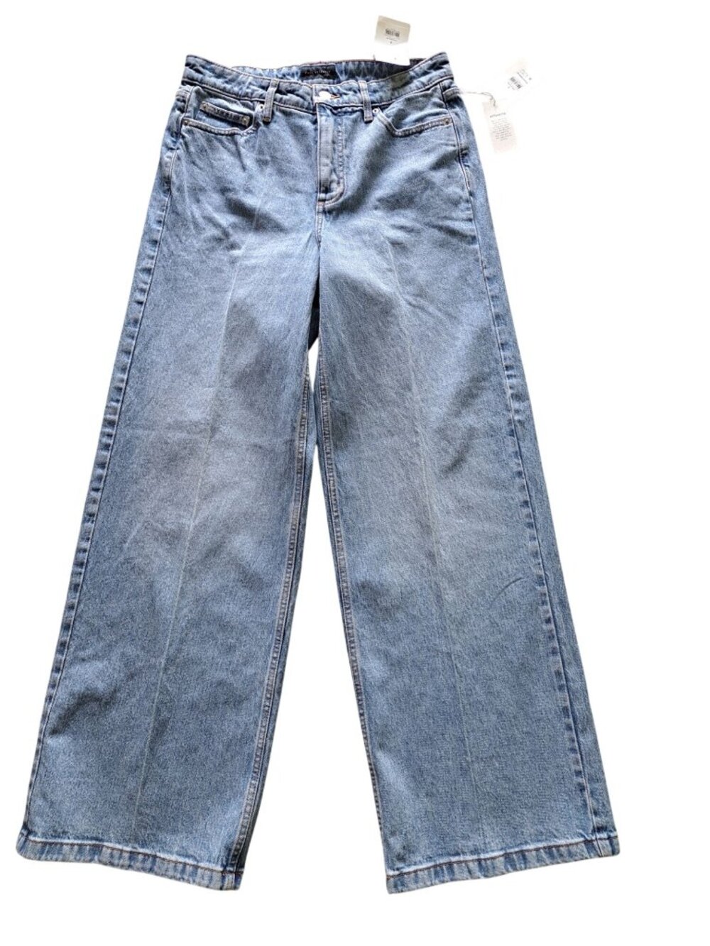 New Size 6 Wide Leg Free Assembly Womens High-Rise Light Wash Denim Jeans Tags